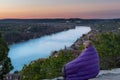 Sunset at Mount Bonnell in Austin, Texas Royalty Free Stock Photo