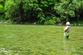 Catching a trout Royalty Free Stock Photo