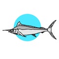 Catching trout Fish. Fish Color. Vector Fish. Graphic Fish. Fish On A White Background Royalty Free Stock Photo