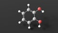 catechol molecular structure, ortho isomer, ball and stick 3d model, structural chemical formula with colored atoms Royalty Free Stock Photo