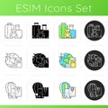 Categories of travel icons set Royalty Free Stock Photo