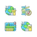 Categories of travel RGB color icons set Royalty Free Stock Photo