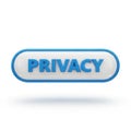 3D Rendered Button with the Word PRIVACY in Blue Letters on White Background Royalty Free Stock Photo