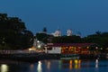 Catemaco Malecon and restaurant, copy space Royalty Free Stock Photo