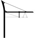 Catenary mast or Contact line mast for overhead line pantographs such as Electric e-truck Lorry, LKW and trams. Detailed realistic