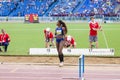 Caterine Ibarguen after a triple jump try Royalty Free Stock Photo