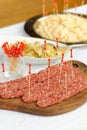 Catering, assorted meats, cheese and sausages Royalty Free Stock Photo