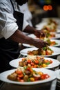 Catering buffet food indoor in restaurant. Buffet service for any festive event, party or wedding reception Royalty Free Stock Photo