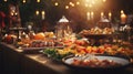 Catering buffet food indoor in restaurant. Buffet service for any festive event, party or wedding reception Royalty Free Stock Photo