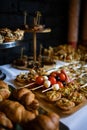 catering, buffet. table setting with appetizer Royalty Free Stock Photo