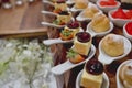 Catering dessert line in wedding ceremony