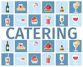 Catering Drinks and Dishes Word Concept Banner