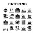 Catering Food Service Collection Icons Set Vector