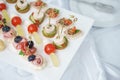 Catering and guest meals during the event. Quick mini snacks in a special beautiful dish.