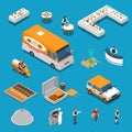 Catering Isometric Icons Set