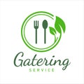 Catering Logo design template with Fork,Spoon, Healthy food plate Royalty Free Stock Photo
