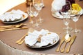 Catering restaurant event service. set table at party Royalty Free Stock Photo