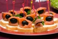 Catering - salmon with olive appetizer