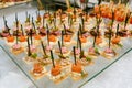 Catering - served table with various snacks