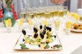 Catering service food and champagne Royalty Free Stock Photo