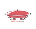 Catering service logo template, catring dish icon.