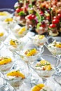 Catering service. snack at food court table during event Royalty Free Stock Photo