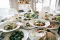 Catering service. table with food and drink at restaurant before wedding party Royalty Free Stock Photo