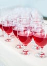 Catering services. glasses with wine in row background at restaurant party Royalty Free Stock Photo