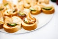 Catering snacks, appetizers or finger food Royalty Free Stock Photo