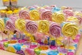 Catering sweet table marshmallow and candy Royalty Free Stock Photo