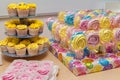 Catering sweet table marshmallow and candy Royalty Free Stock Photo