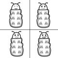 Vector Of Four Type Emotion Caterpillar No Color and Only line