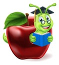 Book Worm Cartoon Character Royalty Free Stock Photo