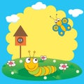 Caterpillar and butterfly. Royalty Free Stock Photo