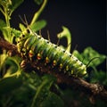 Caterpillar of the butterfly (Pseudomys plexippus Royalty Free Stock Photo