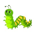 Caterpillar cartoon character. Cute insect. Royalty Free Stock Photo