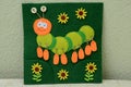 Caterpillar - children`s toy from felt Royalty Free Stock Photo