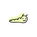Caterpillar with color shadow vector icon in cute animals sketch set
