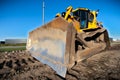 Caterpillar D6 bulldozer at a construction site in The Netherlands. October 9, 2010 Royalty Free Stock Photo