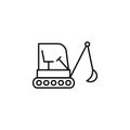 caterpillar excavator icon. Element of construction machine icon for mobile concept and web apps. Thin line caterpillar excavator Royalty Free Stock Photo