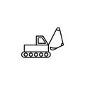caterpillar excavator icon. Element of construction machine icon for mobile concept and web apps. Thin line caterpillar excavator Royalty Free Stock Photo