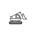 caterpillar excavator icon. Element of construction machine icon for mobile concept and web apps. Thin line caterpillar excavator Royalty Free Stock Photo