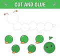 A caterpillar of geometric shapes. Cut and glue