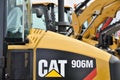 Caterpillar heavy duty equipment vehicle and logo Royalty Free Stock Photo