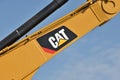 Caterpillar heavy duty equipment vehicle and logo Royalty Free Stock Photo