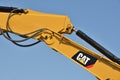 Caterpillar heavy duty equipment vehicle and logo Royalty Free Stock Photo