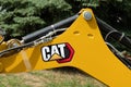Caterpillar Heavy Equipment Close-up and Trademark Logo Royalty Free Stock Photo