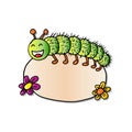 Caterpillar holding a banner Royalty Free Stock Photo