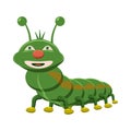 Caterpillar icon, cartoon style Royalty Free Stock Photo