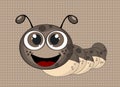 Caterpillar illustration on dotted brown background Royalty Free Stock Photo